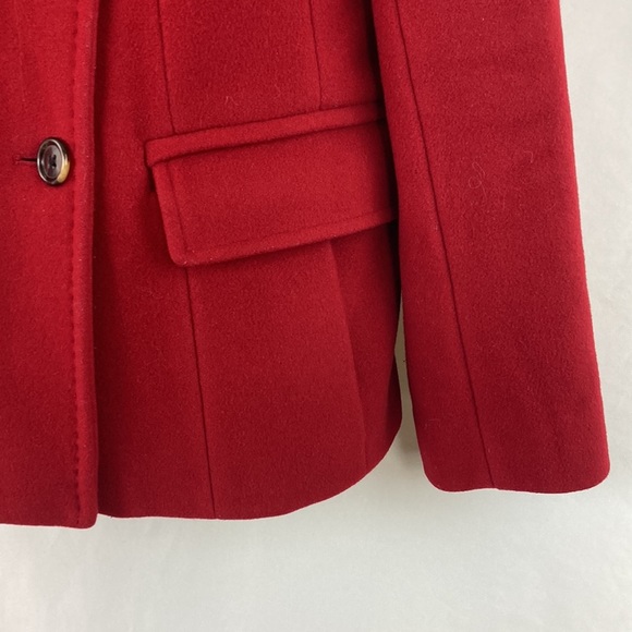 LANDS End Red Wool Blend Coat - Picture 2 of 8